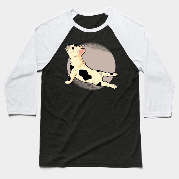 French Bulldog Doing Yoga Baseball T-Shirt by BadDesignCo